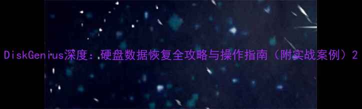 图片 DiskGenius深度：硬盘数据恢复全攻略与操作指南（附实战案例）2