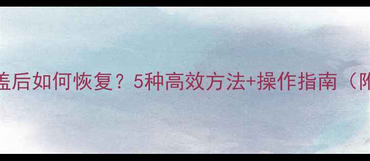 图片 Excel数据覆盖后如何恢复？5种高效方法+操作指南（附详细步骤）1