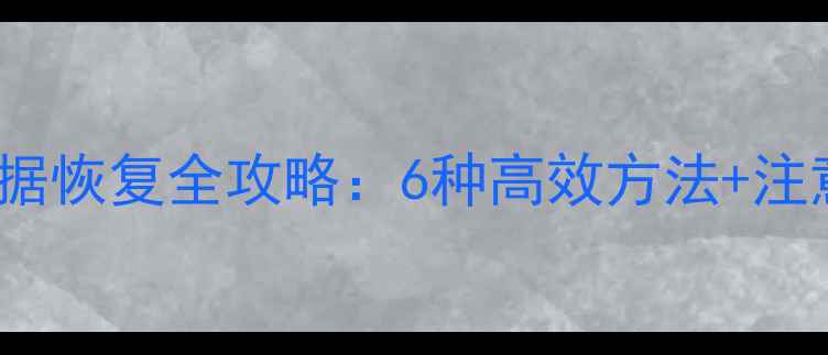图片 LRCS数据恢复全攻略：6种高效方法+注意事项2