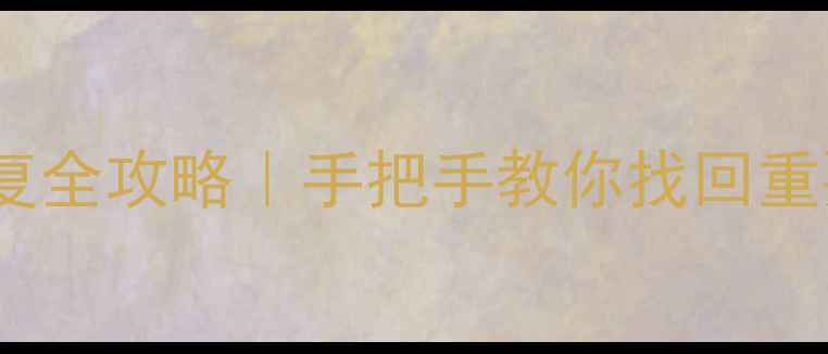 图片 PE系统格式化后数据恢复全攻略｜手把手教你找回重要文件（附免费工具）2