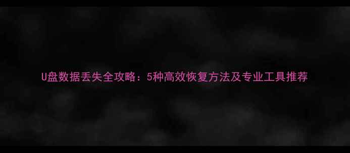 图片 U盘数据丢失全攻略：5种高效恢复方法及专业工具推荐