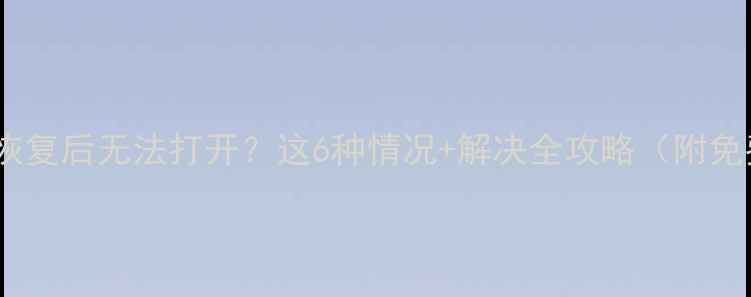 图片 U盘数据恢复后无法打开？这6种情况+解决全攻略（附免费工具）