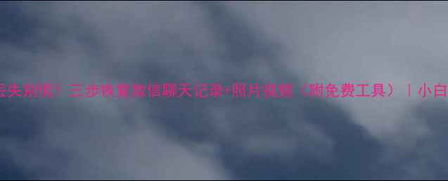 图片 ✨手机数据丢失别慌！三步恢复微信聊天记录+照片视频（附免费工具）｜小白必看教程✨2