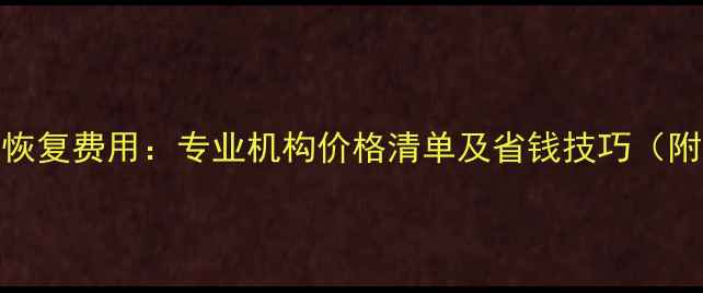 图片 内存卡数据恢复费用：专业机构价格清单及省钱技巧（附详细案例）