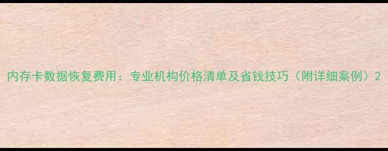 图片 内存卡数据恢复费用：专业机构价格清单及省钱技巧（附详细案例）2