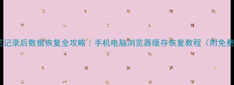 图片 删除浏览记录后数据恢复全攻略｜手机电脑浏览器缓存恢复教程（附免费工具）1