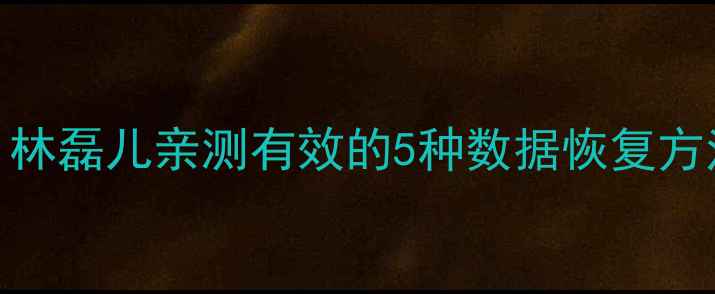 图片 手机数据恢复全攻略｜林磊儿亲测有效的5种数据恢复方法（附免费工具推荐）