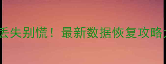 图片 手机电脑文件丢失别慌！最新数据恢复攻略大公开📱💻✨2
