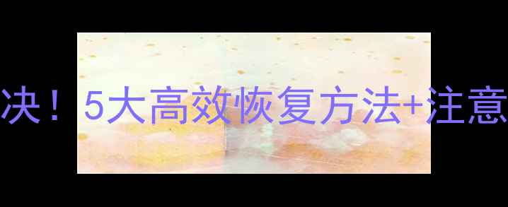 图片 数据导出后丢失全解决！5大高效恢复方法+注意事项（附详细教程）