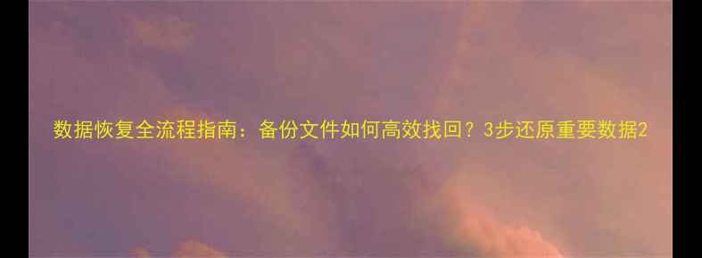 图片 数据恢复全流程指南：备份文件如何高效找回？3步还原重要数据2