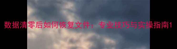 图片 数据清零后如何恢复文件：专业技巧与实操指南1