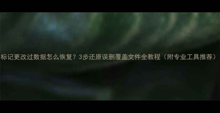 图片 标记更改过数据怎么恢复？3步还原误删覆盖文件全教程（附专业工具推荐）