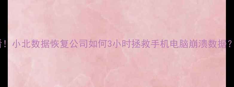 图片 沈阳数据恢复必看！小北数据恢复公司如何3小时拯救手机电脑崩溃数据？附最新服务清单1