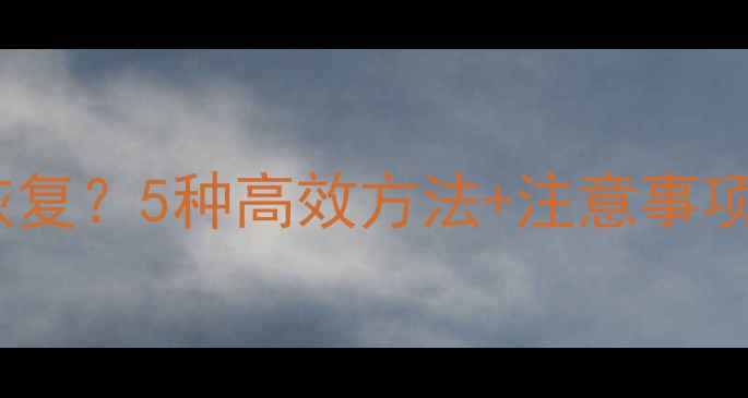 图片 硬盘数据丢失后如何恢复？5种高效方法+注意事项（附详细操作指南）1