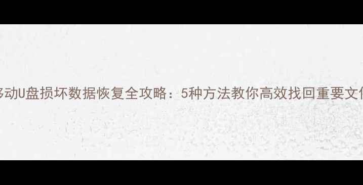 图片 移动U盘损坏数据恢复全攻略：5种方法教你高效找回重要文件