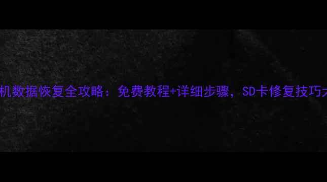 图片 老式卡片机数据恢复全攻略：免费教程+详细步骤，SD卡修复技巧大公开！1