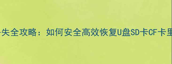 图片 读卡器数据丢失全攻略：如何安全高效恢复U盘SD卡CF卡里的重要文件2