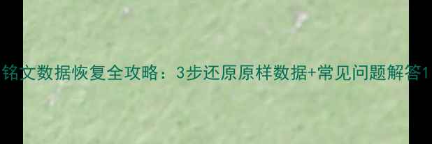 图片 铭文数据恢复全攻略：3步还原原样数据+常见问题解答1