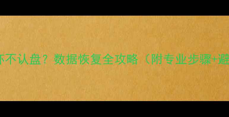 图片 💡硬盘损坏不认盘？数据恢复全攻略（附专业步骤+避坑指南）1