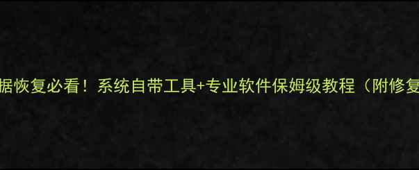 图片 📁U盘数据恢复必看！系统自带工具+专业软件保姆级教程（附修复案例）2
