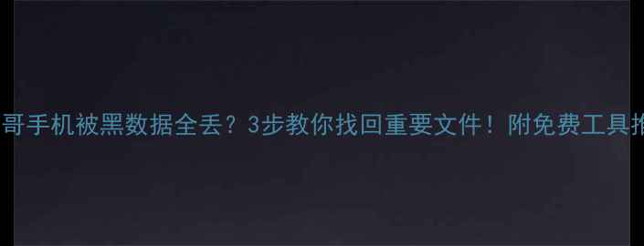 图片 📱宝哥手机被黑数据全丢？3步教你找回重要文件！附免费工具推荐2