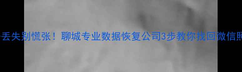 图片 📱手机数据丢失别慌张！聊城专业数据恢复公司3步教你找回微信照片视频📱2
