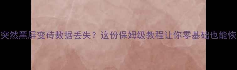 图片 📱手机突然黑屏变砖数据丢失？这份保姆级教程让你零基础也能恢复！💻
