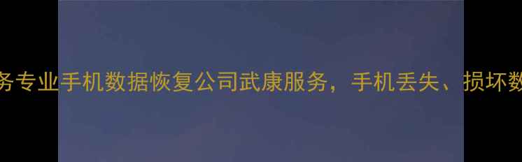 图片 24小时紧急服务专业手机数据恢复公司武康服务，手机丢失、损坏数据找回全攻略