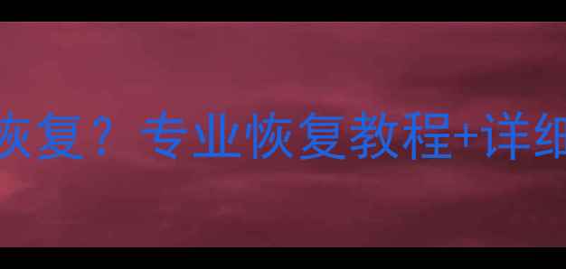图片 2TB移动硬盘数据丢失怎么恢复？专业恢复教程+详细步骤指南（附工具推荐）1