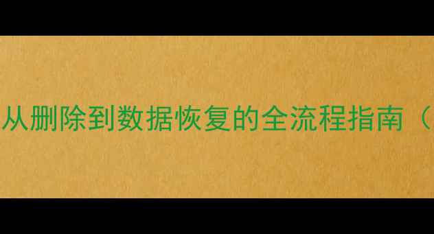 图片 3步恢复误删文件：从删除到数据恢复的全流程指南（附专业工具推荐）1