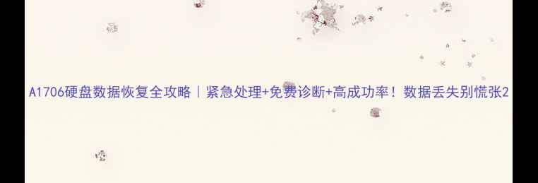 图片 A1706硬盘数据恢复全攻略｜紧急处理+免费诊断+高成功率！数据丢失别慌张2