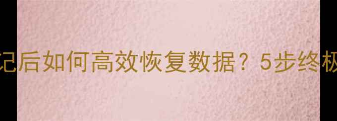 图片 BitLocker密码忘记后如何高效恢复数据？5步终极指南（最新版）2