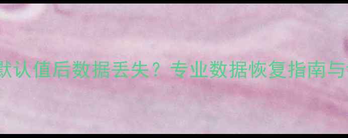 图片 Boot恢复默认值后数据丢失？专业数据恢复指南与详细操作2