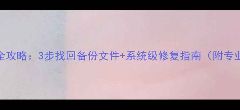 图片 C盘数据恢复全攻略：3步找回备份文件+系统级修复指南（附专业工具推荐）2
