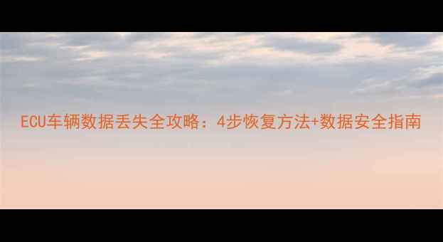 图片 ECU车辆数据丢失全攻略：4步恢复方法+数据安全指南