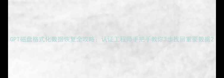 图片 GPT磁盘格式化数据恢复全攻略：认证工程师手把手教你3步找回重要数据2