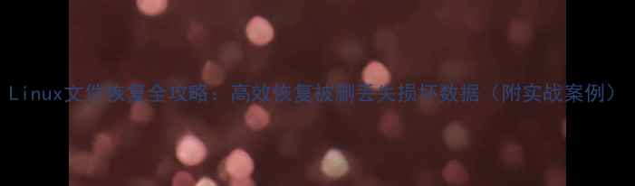 图片 Linux文件恢复全攻略：高效恢复被删丢失损坏数据（附实战案例）