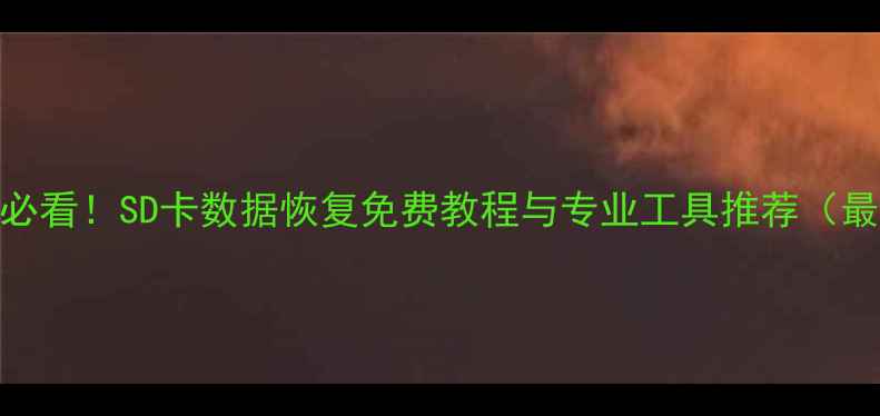 图片 Mac用户必看！SD卡数据恢复免费教程与专业工具推荐（最新版）1