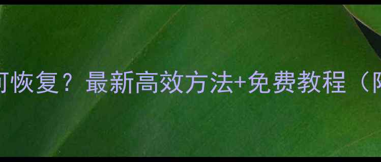 图片 QQ数据清理后如何恢复？最新高效方法+免费教程（附完整操作指南）