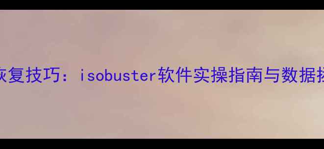 图片 SD卡数据恢复技巧：isobuster软件实操指南与数据拯救全攻略