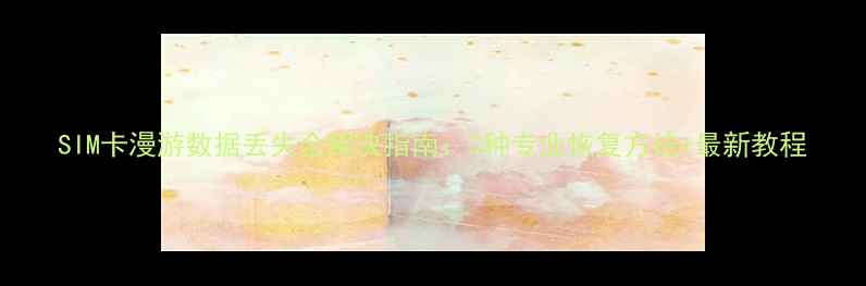 图片 SIM卡漫游数据丢失全解决指南：3种专业恢复方法+最新教程