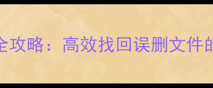 图片 SSD数据误删恢复全攻略：高效找回误删文件的方法与注意事项1