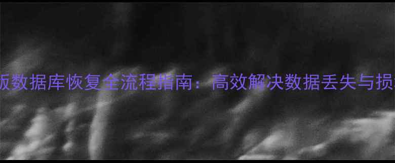 图片 T3单机版数据库恢复全流程指南：高效解决数据丢失与损坏问题1