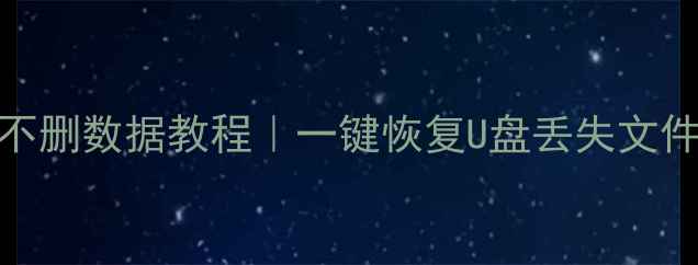 图片 U盘修复不删数据教程｜一键恢复U盘丢失文件全攻略1