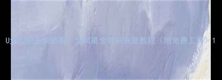 图片 U盘数据丢失必看！全网最全数据恢复教程（附免费工具）1