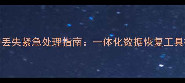 图片 U盘数据丢失紧急处理指南：一体化数据恢复工具操作全1
