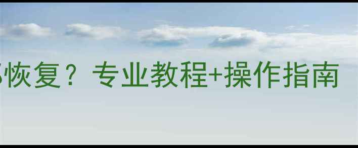 图片 U盘数据删除后如何全部恢复？专业教程+操作指南（附数据恢复软件推荐）