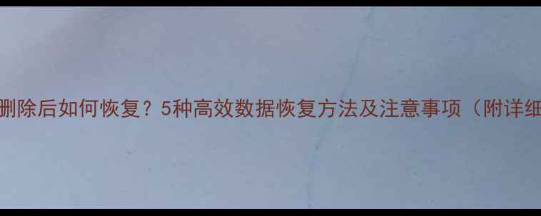 图片 U盘数据删除后如何恢复？5种高效数据恢复方法及注意事项（附详细教程）2