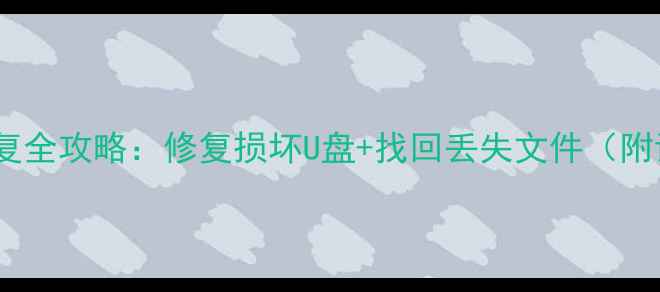 图片 U盘数据恢复全攻略：修复损坏U盘+找回丢失文件（附详细教程）