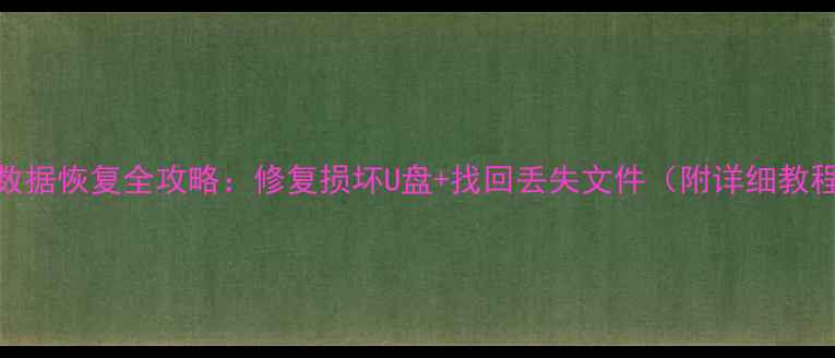 图片 U盘数据恢复全攻略：修复损坏U盘+找回丢失文件（附详细教程）1